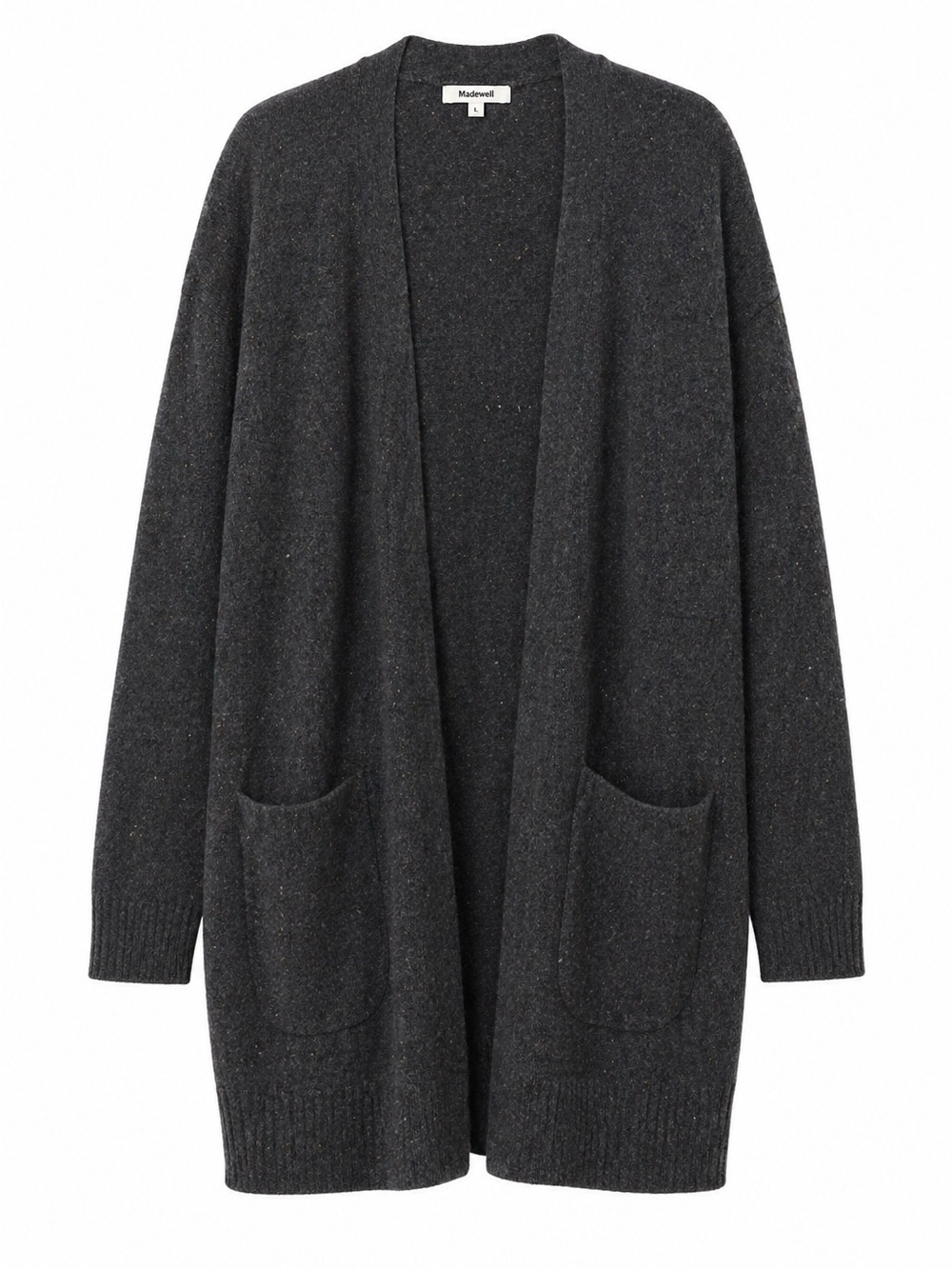 Madewell Donegal Kent Women’s Gray Speckled,Long Sleeve,Cardigan Sweater. Size-L
